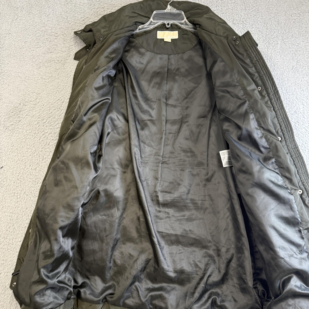Michael Michael Kors Coat Womens Medium Green Down Puffer Quilted Zip Long‎ - Picture 13 of 16